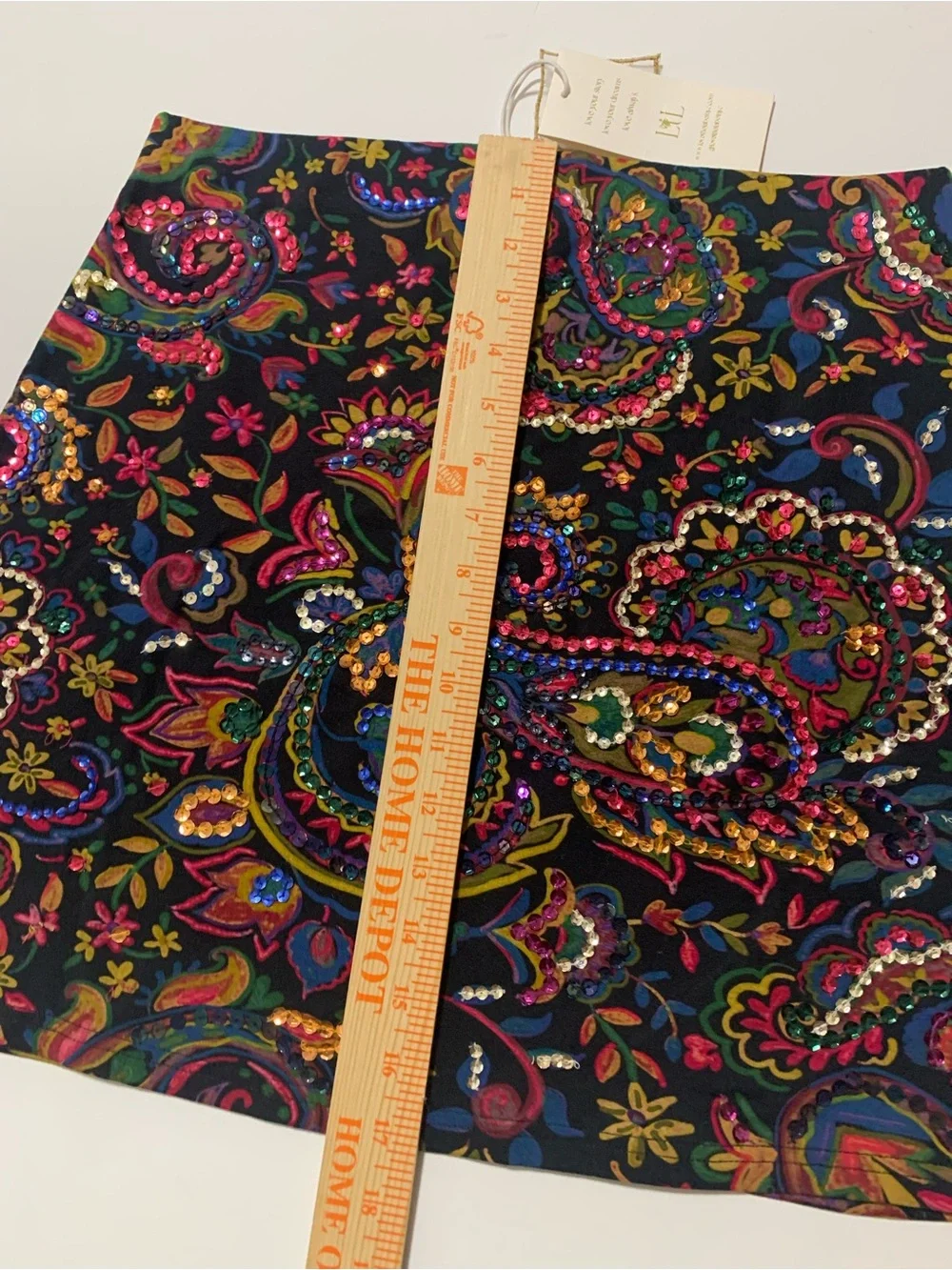 Love The Label Daphne Print Sequin Paisley Mini Skirt NWT - Picture 12 of 12
